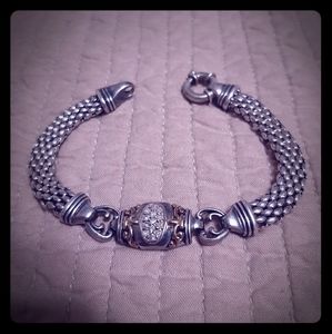 Sterling Bracelet w/ 14K accents and Diamonds
